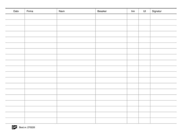 Besøksprotokoll EMO 26x21cm 96 blad