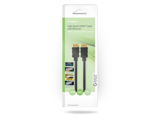 Kabel NEDIS HDMI M/M 4K/60HZ 2m sort
