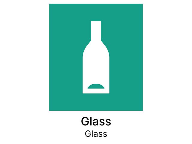 Kildesorteringsetikett Glass