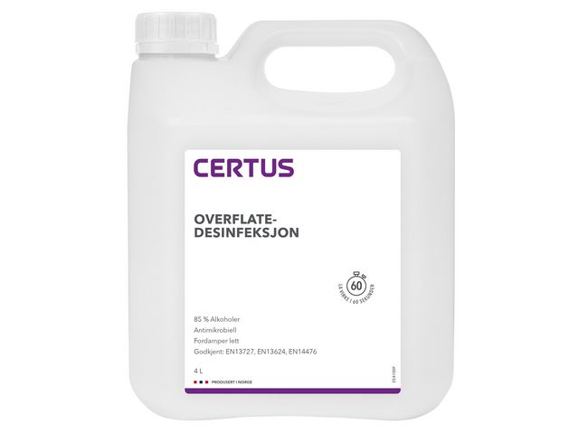 Overflatedesinfeksjon CERTUS 85% 4L
