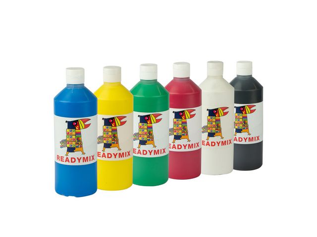 Maling READYMIX fargelære 500ml x 6 ass