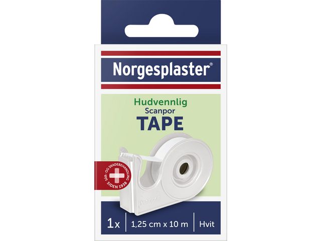 Tape Scanpor 1,25cmx10m hvit