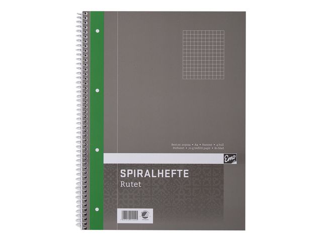 Spiralhefte EMO A4 70g 80 blad ruter