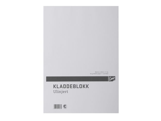 Kladdeblokk EMO A4 60g 100 blad ulinjert