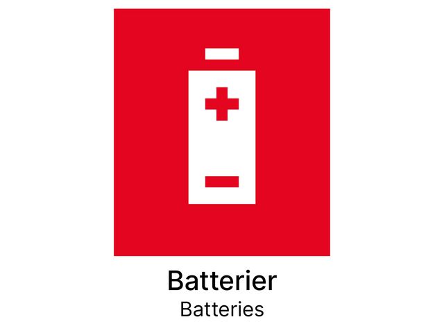 Kildesorteringsetikett Batteri