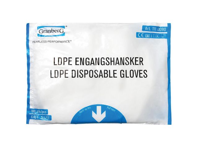 Hanske GRANBERG 0090 engangs LDPE (100)