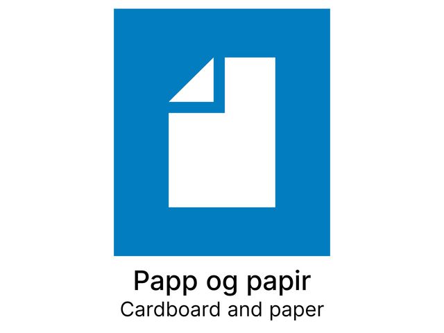 Kildesorteringsetikett Papp/Papir