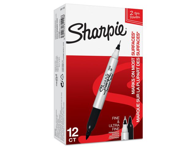 Merkepenn SHARPIE twin tip sort