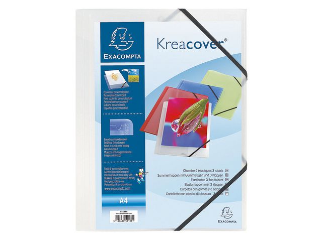 Strikkmappe EXACOMPTA A4 PP 3 kl transp.