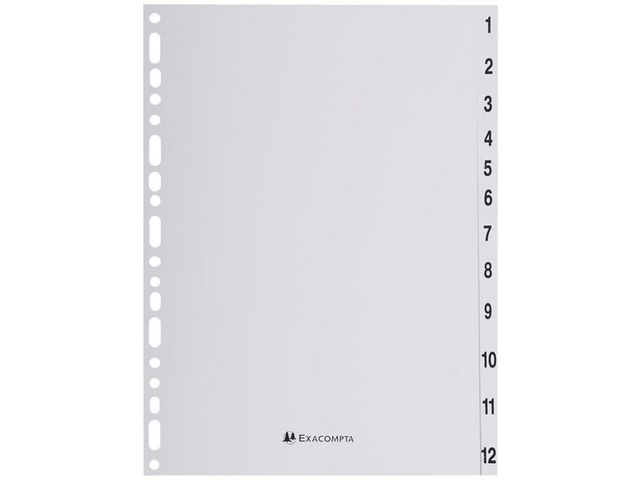 Register EXACOMPTA FOREVER A4 1-12 grå