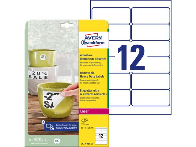 Etikett AVERY sterk avtag 99,1x42,3(240)