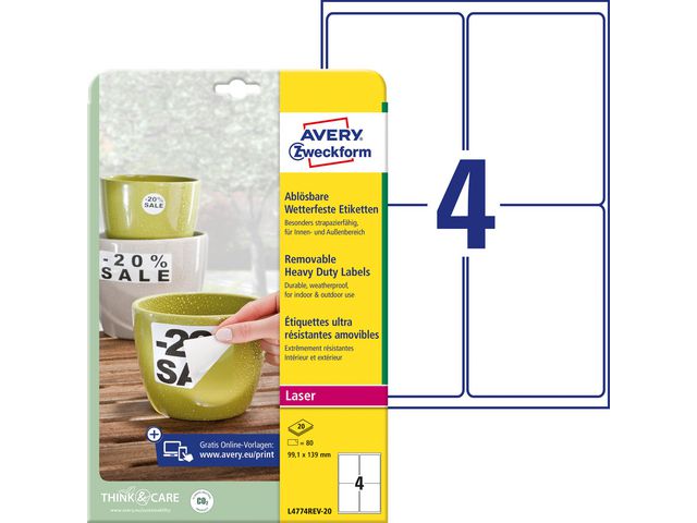 Etikett AVERY sterk avtag 99,1x139 (80)