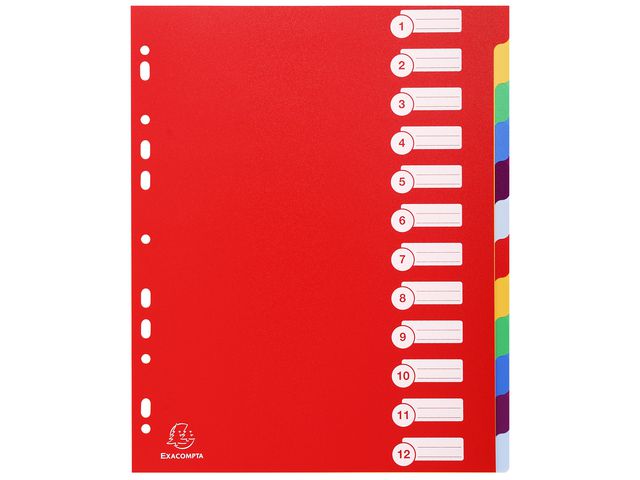 Skilleblad EXACOMPTA 1-12 PP rød