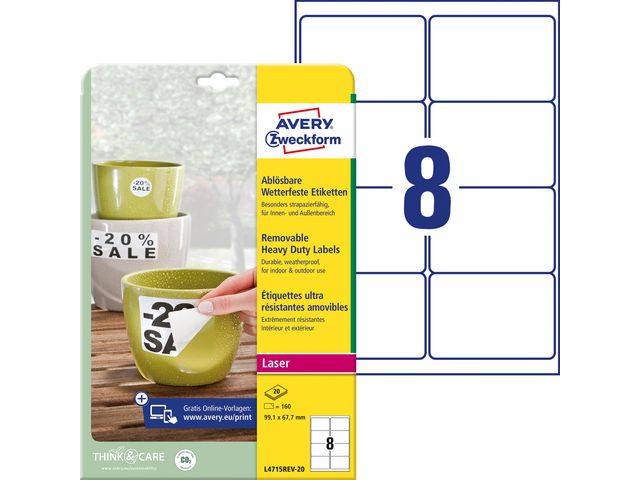 Etikett AVERY sterk avtag 99,1x67,7(160)