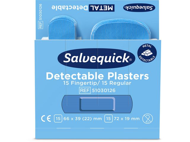 Plaster SALVEQUICK detectable blå (30x6)