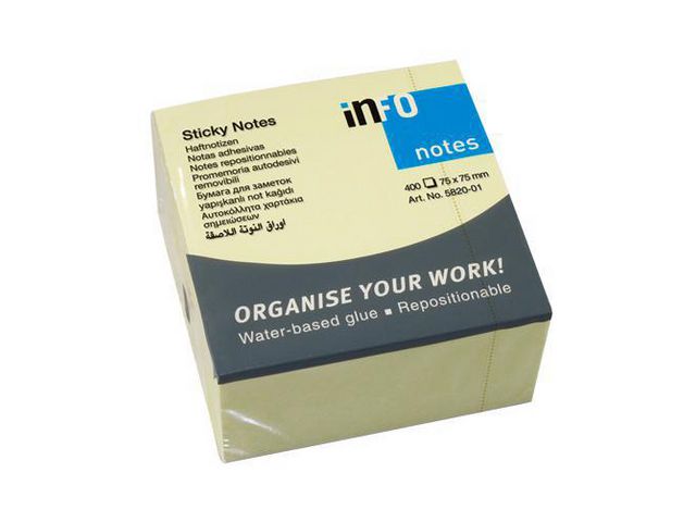 Notatkube INFO 75x75 gul