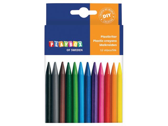 Plastkritt PLAYBOX 12 farver