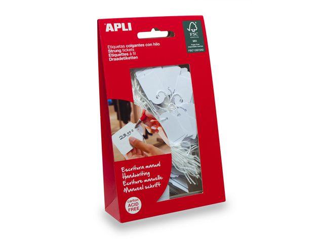 Prislapp med tråd APLI 28x43mm(100)